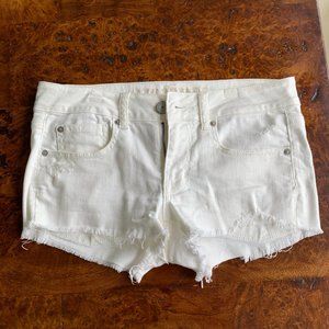 American Eagle Low-Rise White Denim Shorts